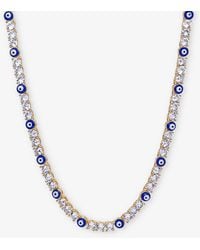 Crystal Haze Jewelry - Serena X Evil Eye 18ct Gold-plated Brass, Enamel And Cubic Zirconia Necklace - Lyst