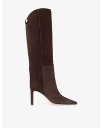 Jimmy Choo - Alizze 85 Suede Knee-High Boots - Lyst