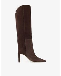 Jimmy Choo - Alizze 85 Suede Knee-High Boots - Lyst