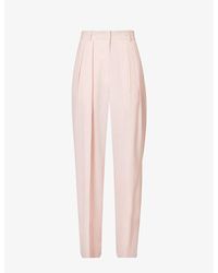 Frankie Shop Tansy Wide-leg High-rise Pleated Trouser - Pink
