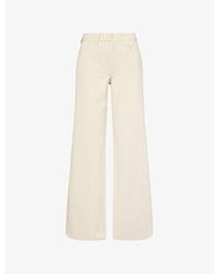 7 For All Mankind - Lotta High-Rise Wide-Leg Denim-Twill Jeans - Lyst