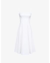 House Of Cb - Dolly Square-Neck Stretch-Cotton Midi Dress - Lyst