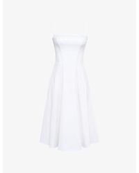 House Of Cb - Dolly Square-Neck Stretch-Cotton Midi Dress - Lyst
