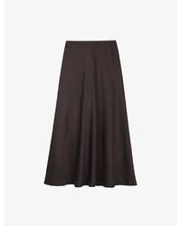 The White Company - The Company Bias-Cut Elasticated-Waist Satin Midi Skirt - Lyst