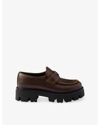 Prada - Brand-Plaque Leather Loafers - Lyst