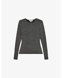 Reiss - Saraphina Metallic Stretch-Knit Top - Lyst