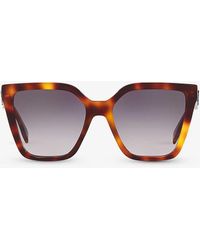 Fendi - Fe40086i Square-frame Tortoiseshell Acetate Sunglasses - Lyst