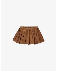 Miu Miu - Pleated Technical Woven Mini Skirt - Lyst