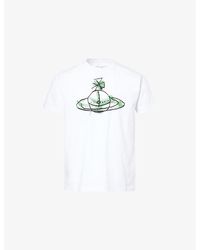Vivienne Westwood - Drawn Orb Crewneck Cotton-Jersey T-Shirt - Lyst