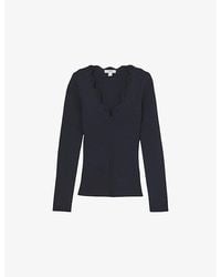 Reiss - Lara Crochet-Trim Knitted Top - Lyst