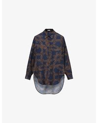 Loewe - X Paula's Ibiza Anagram-Print Oversized-Fit Silk Shirt - Lyst