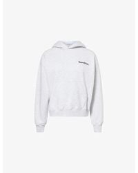 Sporty & Rich - Serif Logo-Embroidered Cotton Hoody - Lyst