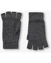 Johnstons of Elgin - Fingerless Ribbed-trim Cashmere Gloves - Lyst
