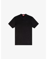 DIESEL - T-Shirt With Tonal Logo Embroidery - Lyst
