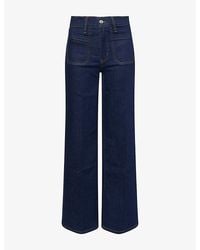 FRAME - Le Slim Palazzo High-Rise Stretch-Denim Jeans - Lyst