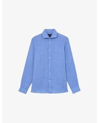 Reiss - Ruban Cutaway-Collar Linen Shirt - Lyst