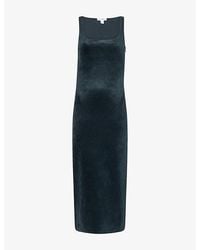 Alaïa - Square-Neck Fitted Velvet Maxi Dress - Lyst
