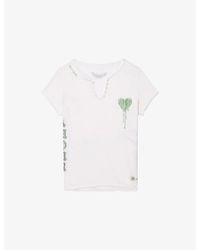 Zadig & Voltaire - Henley Graphic-Print Cotton T-Shirt - Lyst