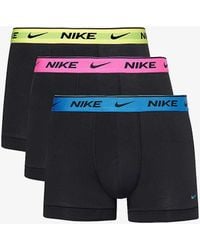 Nike - Logo-waistband Pack Of Three Stretch-cotton Trunks X - Lyst