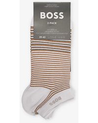 BOSS - Bamboo Stripe-pattern Pack Of Two Stretch-woven Blend Socks - Lyst