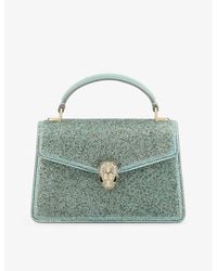 BVLGARI - Crystal-Embellished Suede Top-Handle Bag - Lyst