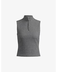 HUGO - Jacquard Zip-Neck Stretch-Jersey Top - Lyst