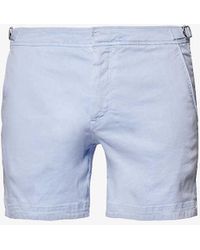 Orlebar Brown - Buckled-waist Straight-leg Linen-blend Shorts - Lyst