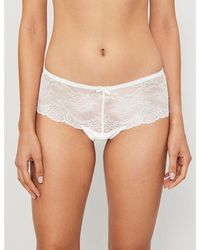 Aubade - Danse Des Sens St Tropez Low-Rise Mesh And Lace Embroidery Briefs - Lyst