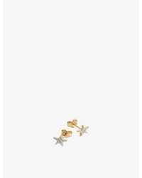 Missoma - Small Star 9Ct And Diamond Stud Earrings - Lyst