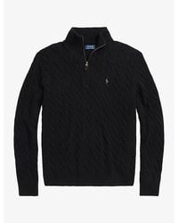 Polo Ralph Lauren - Logo-Embroidered Half-Zip Wool-Cashmere Blend Jumper - Lyst