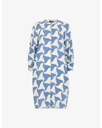 Whistles - Spun Triangle-Print Relaxed-Fit Woven Mini Dress - Lyst