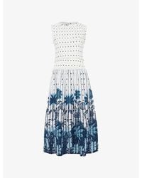 Phase Eight - Chiara Floral-Print Cotton Midi Dress - Lyst