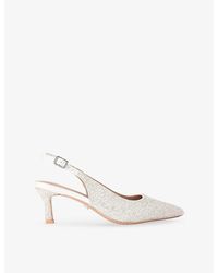 Carvela Kurt Geiger - Corletta Slingback Pearl-Embellished Heeled Courts - Lyst