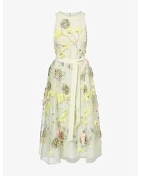 Huishan Zhang - Fleur Silk Midi Dress - Lyst