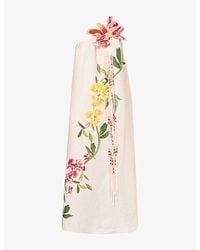 FARM Rio - Garden Terrace Floral-Motif Linen Maxi Dress - Lyst