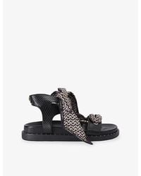 Carvela Kurt Geiger - Sorrento Scarf Faux-Leather Sandals - Lyst