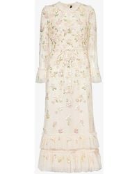 Needle & Thread - Sequin Bloom Sequin-embellished Recycled-polyester Midi Dress - Lyst