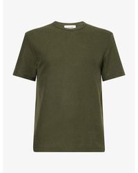 FRAME - Crewneck Textured Cotton T-Shirt - Lyst