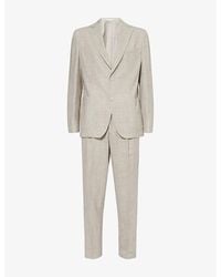 Eleventy - Notch-Lapels Tapered-Leg Wool, Silk And Linen Suit - Lyst