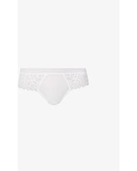 Wacoal - Raffiné Mid-rise Lace Stretch-lace Thong - Lyst