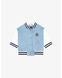 The Kooples - Short-Sleeved Cropped Denim Jacket - Lyst
