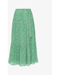 Whistles - Indo Floral-print Woven Midi Skirt - Lyst