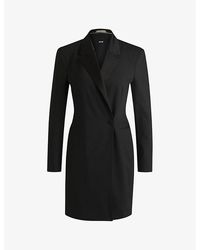 BOSS - Notch-Lapel Slim-Fit Wool-Blend Blazer Dress - Lyst