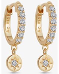 Astley Clarke - Polaris 18ct Yellow Gold-plated Vermeil Sterling-silver And White Sapphire Drop Earrings - Lyst