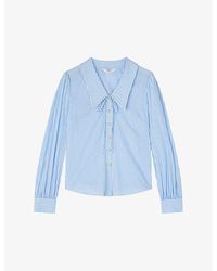 LK Bennett - Beecham Stripe-pattern Cotton-blend Regular-fit Shirt - Lyst