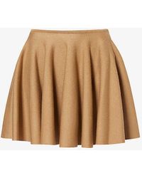 Khaite - Ulli Pleated High-rise Wool-blend Mini Skirt - Lyst