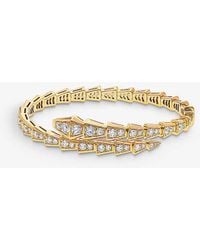 BVLGARI - Serpenti Viper 18ct Yellow-gold And 2.8ct Brilliant-cut Diamond Bracelet - Lyst