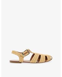 Maje - Flat-Strap Woven Sandals - Lyst