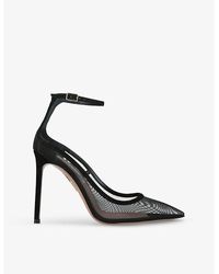 Aquazzura - Love Affair 105 Mesh And Suede Courts - Lyst