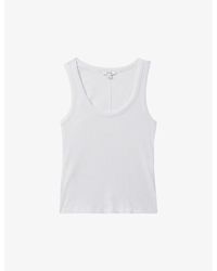 Reiss - Elle Scoop-neck Ribbed Stretch-cotton Vest Top - Lyst